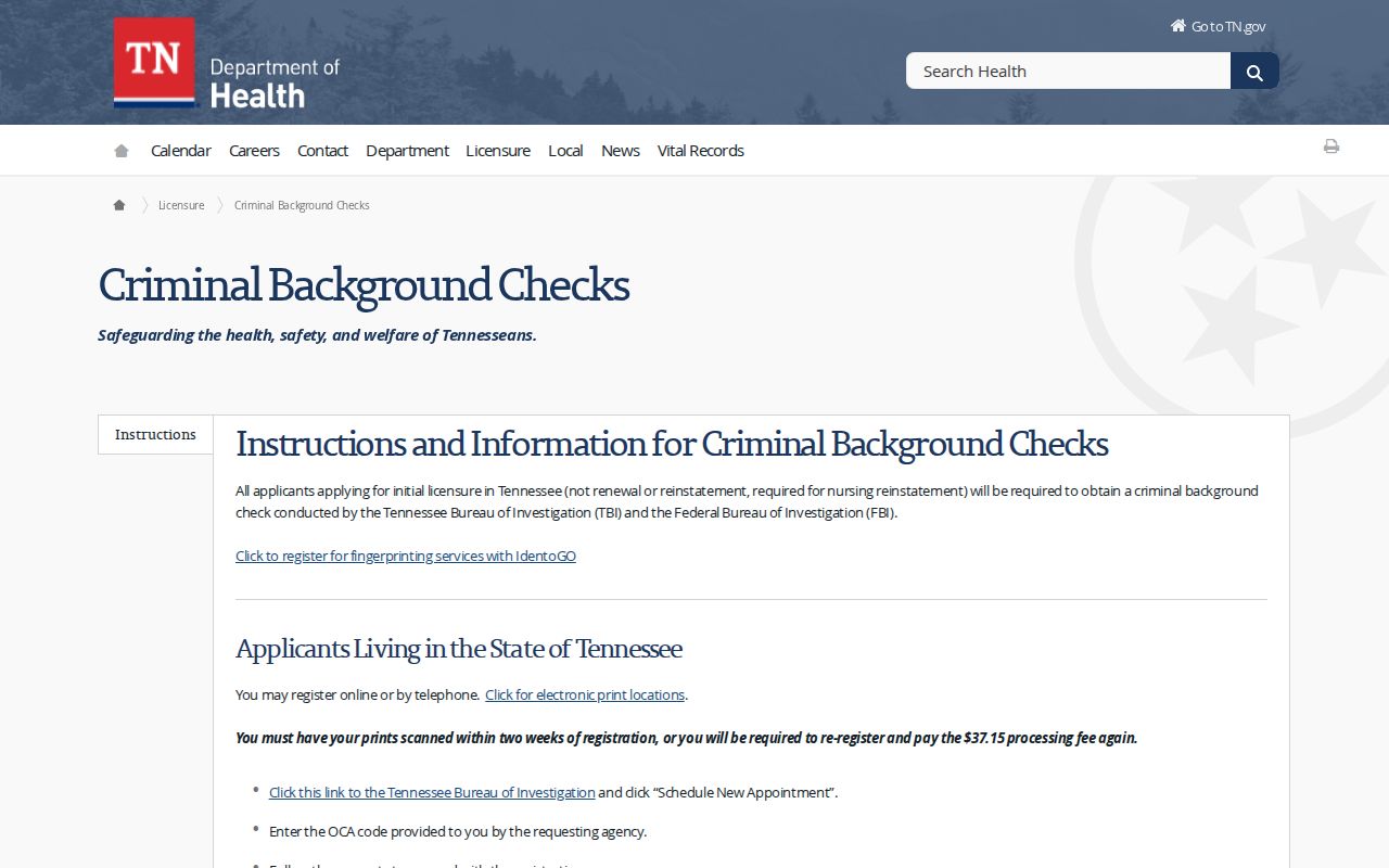 Clay County arrest lookup IdentoGO fingerprint instructions