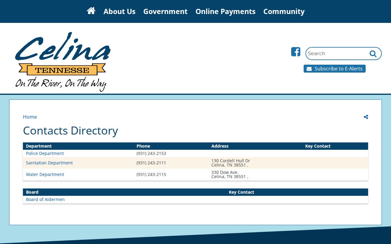 Official Celina contact directory for criminal records routing