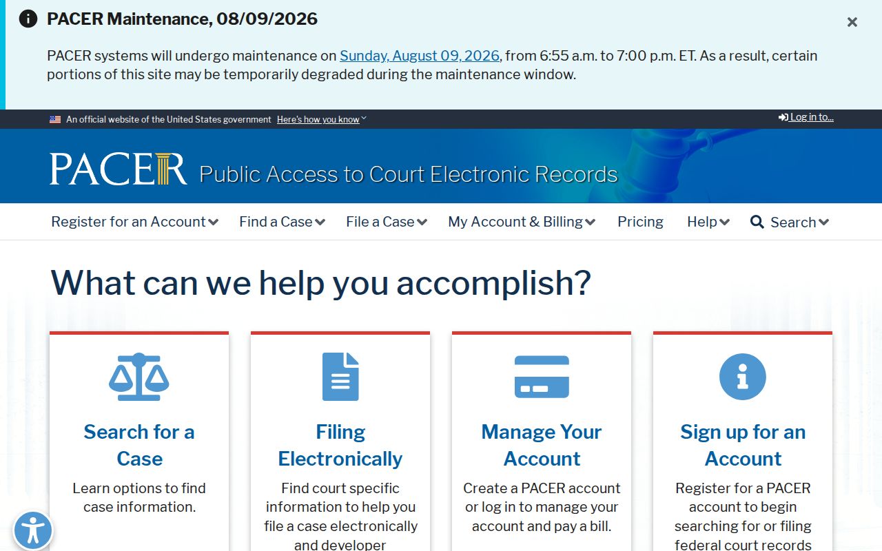 Clay County criminal court cases PACER gateway