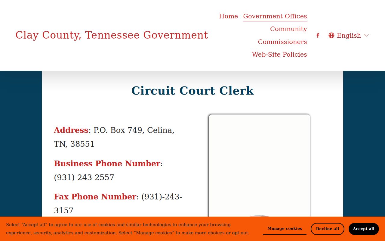 Clay County criminal court cases clerk contact page